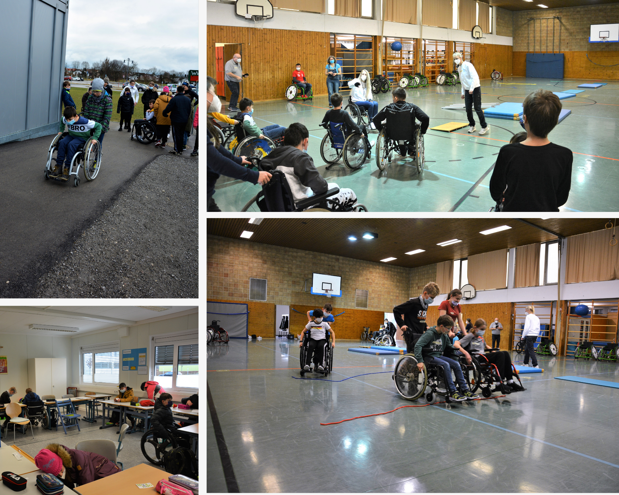 Bilder des ersten inklusiven Rollstuhlsports in der Schule