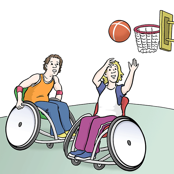 Recht auf Sport und Erholung - UN-Behindertenrechtskonvention Rollstuhlbasketbal